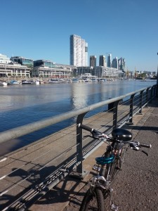 biking on the port