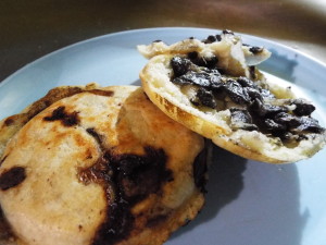 Vegan huitlacoche arepas on Tepic street