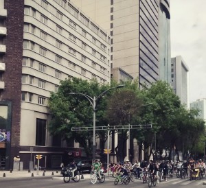 Biking Reforma on Sunday afternoon