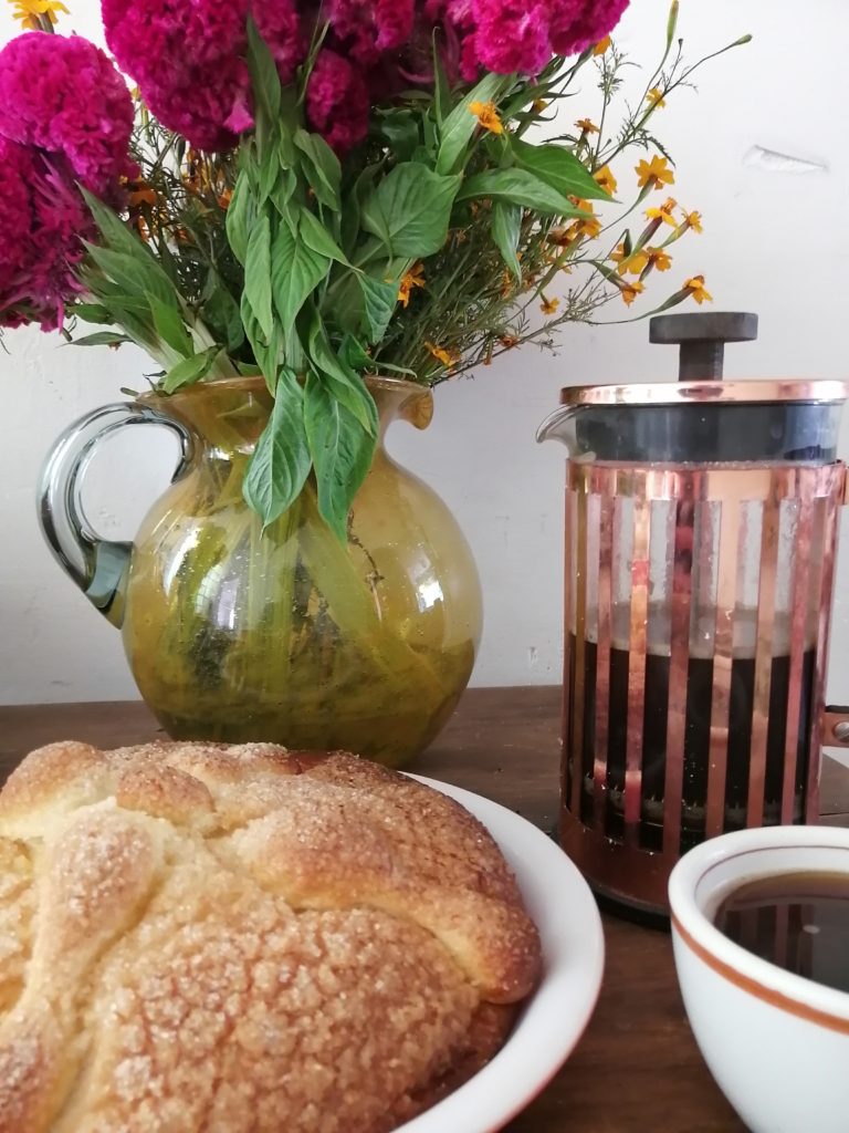 pan de muerto and coffee a perfect breakfast